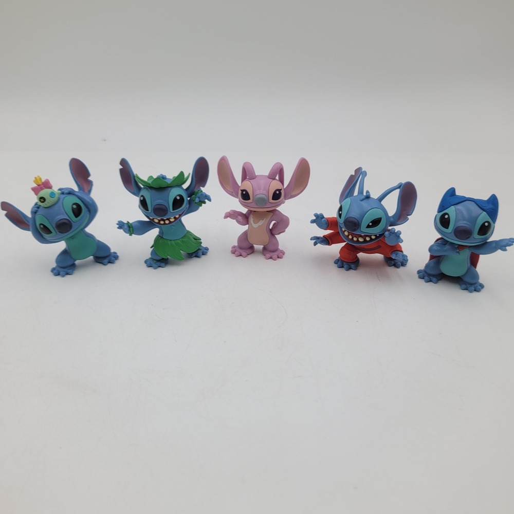 Disney Just Play Lilo and Stitch Mini Figure Set Angel Space Suit Hula 5pc Lot